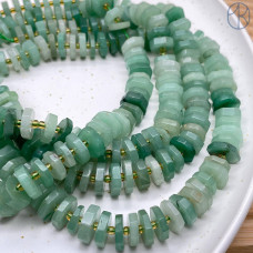 Авантюрин зеленый диски фриформ ~ 12х3 мм