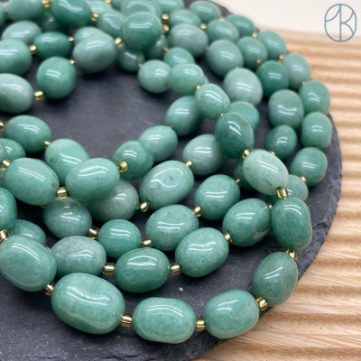 Авантюрин зеленый галтовка ~ 12-17 мм 