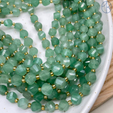 Авантюрин зеленый крученая огранка 8 мм