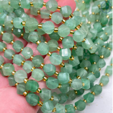 Авантюрин зеленый крученая огранка 8 мм
