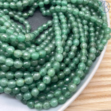 Авантюрин зеленый мелкая огранка 6 мм (128 граней)