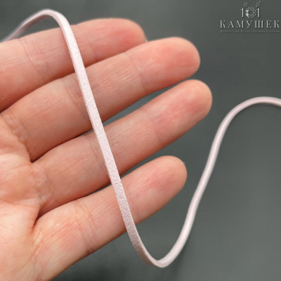 Бархатный шнур розовый 2х1,5 мм