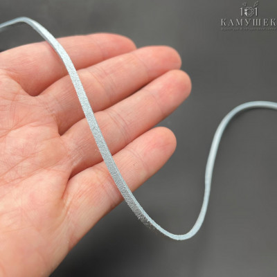 Бархатный шнур серый  2*1,5мм