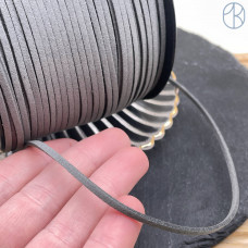 Бархатный шнур серый 2х1,5мм