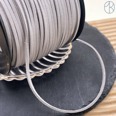 Бархатный шнур светло-серый 2х1,5мм