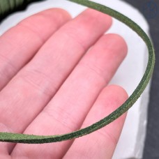 Бархатный шнур зеленый  2х1,5 мм
