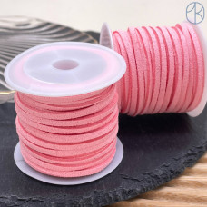 Бархатный (замшевый) шнур розовый 2,5х1,5 мм