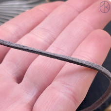 Бархатный (замшевый) шнур серый 2,5х1,5 мм