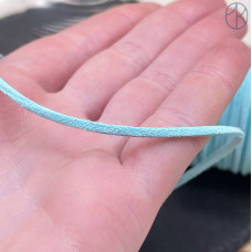 Бархатный (замшевый) шнур светло-бирюзовый 2,5х1,5 мм