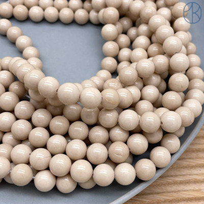 Белая речная яшма 10 мм