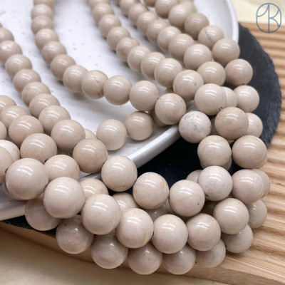 Белая речная яшма 12 мм