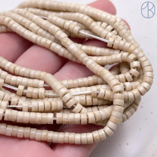 Белая речная яшма трубочки 4х2 мм Белая речная яшма трубочки 4х2 мм