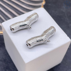 Бейл-бусина фриформ, цвет серебро 25х6 мм