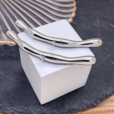 Бейл-бусина фриформ, цвет серебро 363х6 мм