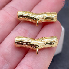 Бейл-бусина фриформ, цвет золото 25х6 мм