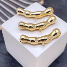 Бейл-бусина фриформ, цвет золото 30х6 мм