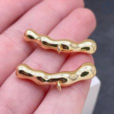 Бейл-бусина фриформ, цвет золото 30х6 мм