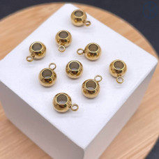 Бейл бусина сталь, цвет золото 18К 6 мм