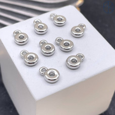 Бейл неразъемное кольцо, цвет серебро 6 мм