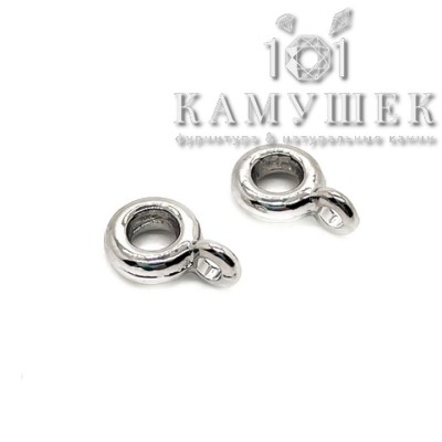 Бейл неразъемное кольцо, цвет серебро 7 мм