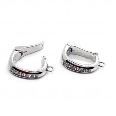 Бейл съемный цирконы, цвет серебро 14 мм 