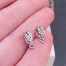 Бейл съемный цирконы, цвет серебро 9 мм 
