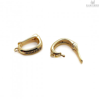 Бейл съемный цирконы, цвет золото 14 мм 