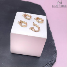 Бейл съемный овал циркон, цвет золото 12х7 мм