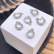 Бейл съемный узор, цвет серебро 10 мм 