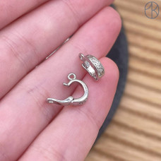 Бейл съемный узор, цвет серебро 10 мм 