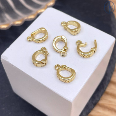 Бейл съемный узор, цвет золото 10 мм 