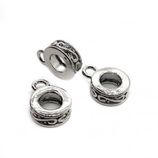 Бейл узор неразъемное кольцо, цвет серебро 7 мм