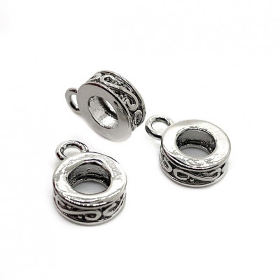 Бейл узор неразъемное кольцо, цвет серебро 7 мм