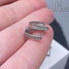 Бейл зажимной цирконы, цвет серебро 12 мм