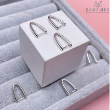 Бейл зажимной гладкий 15х2 мм, цвет серебро