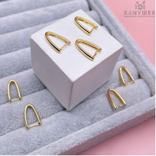 Бейл зажимной гладкий 15х2 мм, цвет золото