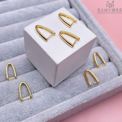 Бейл зажимной гладкий 15х2 мм, цвет золото