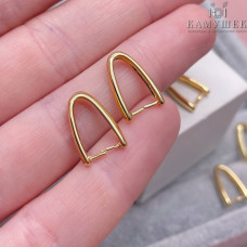 Бейл зажимной гладкий 15х2 мм, цвет золото