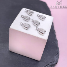 Бейл зажимной гладкий, цвет серебро 11х4 мм