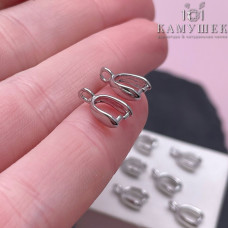 Бейл зажимной гладкий, цвет серебро 11х4 мм