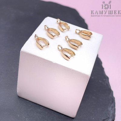 Бейл зажимной гладкий, цвет золото 11х4 мм