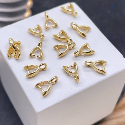 Бейл зажимной гладкий, цвет золото 8х2 мм