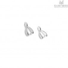 Бейл зажимной гладкий мини, цвет серебро 11х3 мм