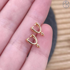 Бейл зажимной гладкий мини, цвет золото 11х3 мм