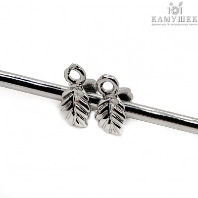 Бейл зажимной лист, цвет серебро 8х3 мм 