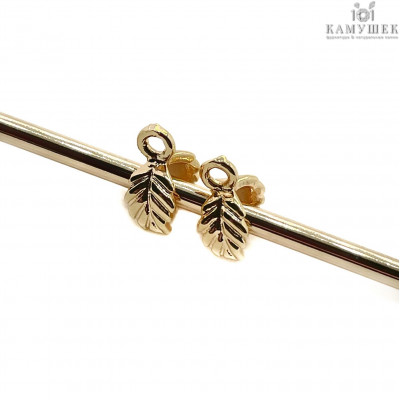 Бейл зажимной лист, цвет золото 8х3 мм 