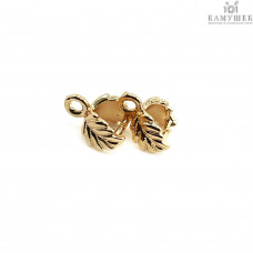 Бейл зажимной лист, цвет золото 8х3 мм 