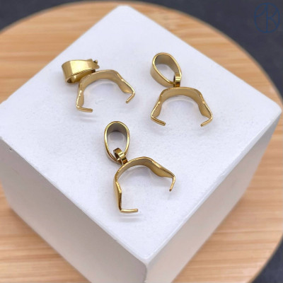 Бейл зажимной сталь, цвет золото 18К