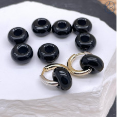 Бублик Агат черный 14 мм