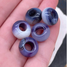 Бублик агат сиреневый тонированный 14 мм